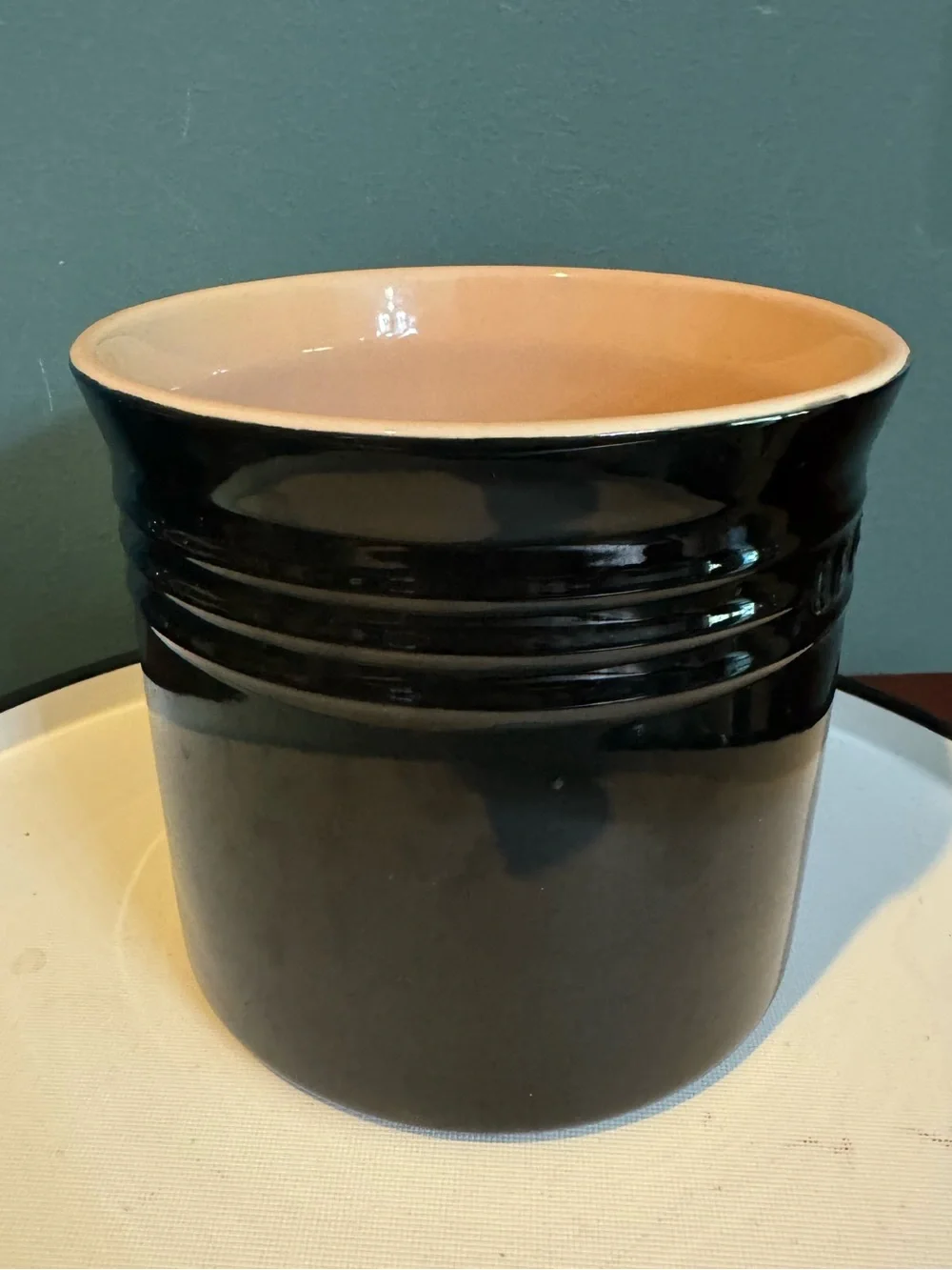 Large Le Creuset Stoneware Utensil Holder Crock - Black